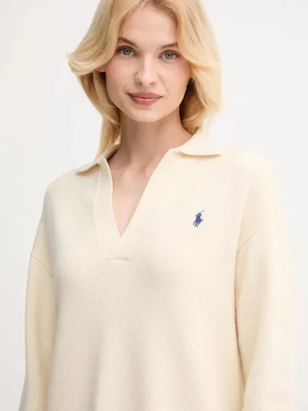 Платье мини Polo Ralph Lauren бежевое