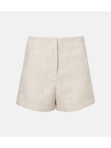 Szorty Veronica Beard tweedowe białe