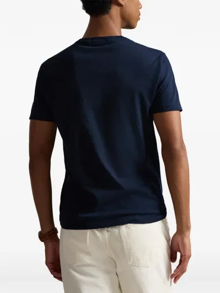 Плисирана шапка с козирки Polo Ralph Lauren на райета кепър синьо