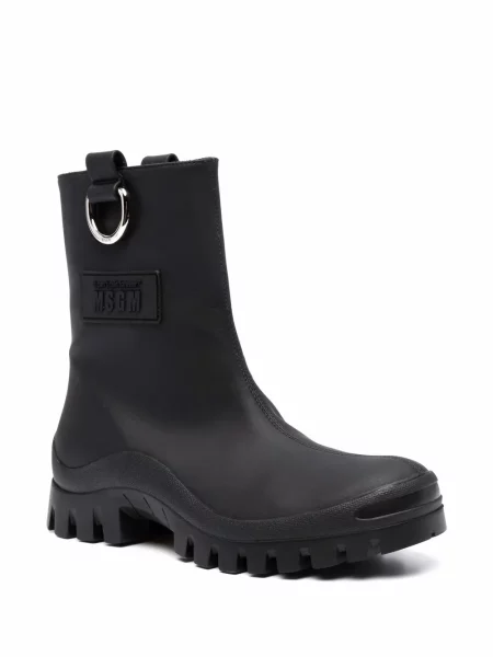 Buty do kostki Msgm skórzane o krotszym kroju czarne
