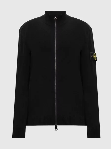 Кардиган з вовни Stone Island чорний