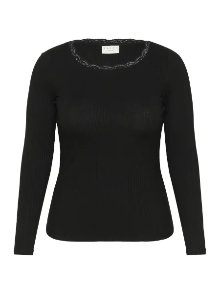 KAFFE CURVE Tricou Omia' negru