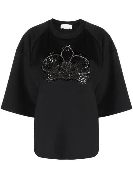 Tricou Genny de cristal scurt negru