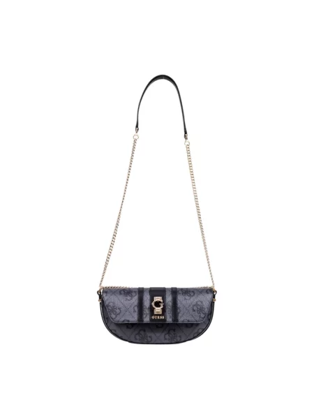 Mała torebka crossbody Guess w geometryczne wzory szara