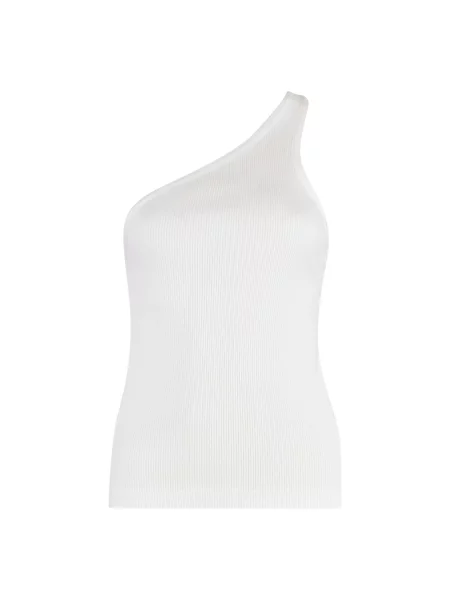 Top Agolde na jednym ramieniu biały