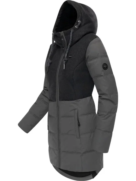 Ragwear Zimski plašč Ashani siva črna
