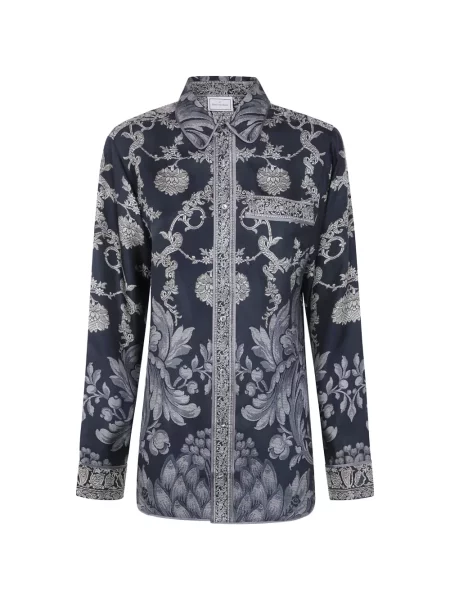 Cămașă Pierre-louis Mascia de mătase cu model floral cu imagine negru