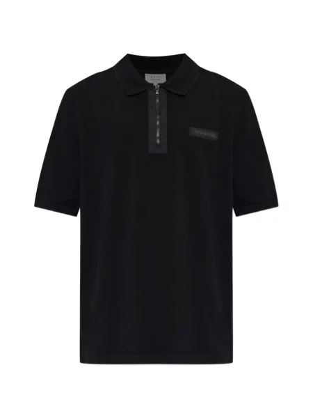 Tricou polo Maison Kitsune cu autograf negru