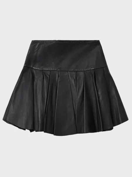 Кожаная юбка Allsaints черная