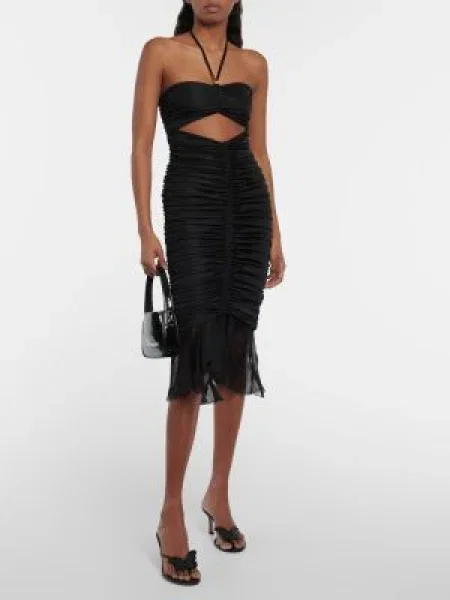 Fodros jersey midi ruha Blumarine fekete
