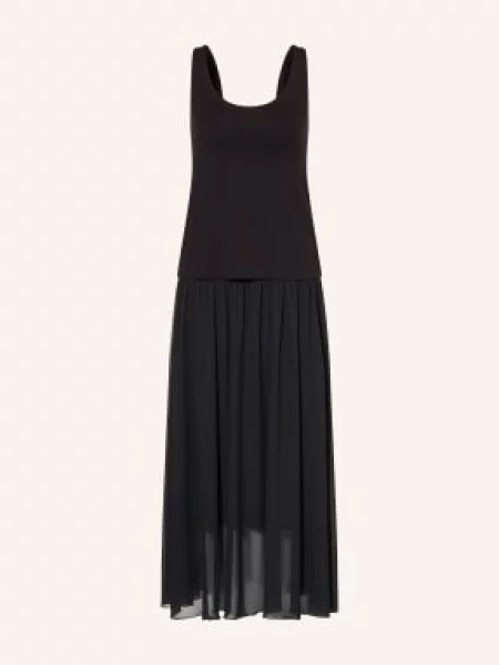 Yerse Sukienka Twin Z Mieszanki Materiałów schwarz czarna