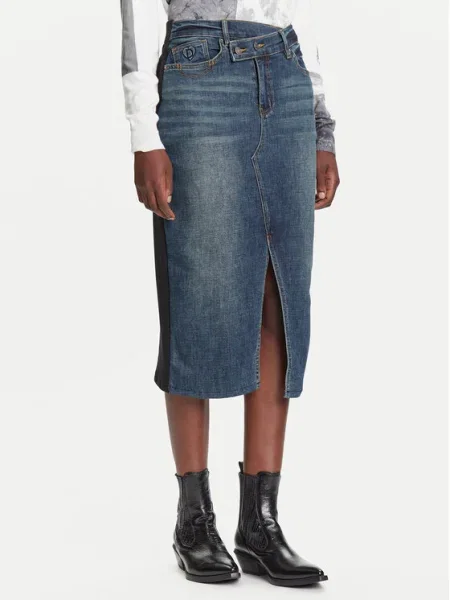 Desigual Дънкова пола Twisted тъмносин