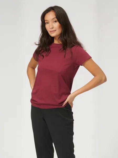 TEESHOPPEN Top Basic bordeaux roșu