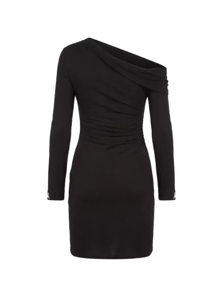 Rochie midi Patrizia Pepe de lână drapată negru