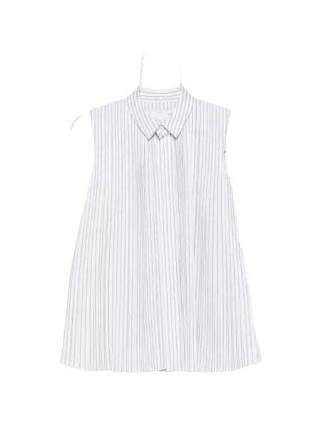 Top Sacai cu dungi cu imagine negru