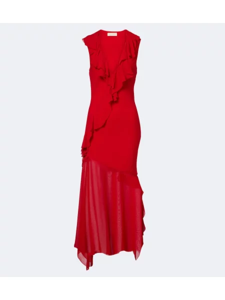 Rochie midi De La Vali cu model floral roșu
