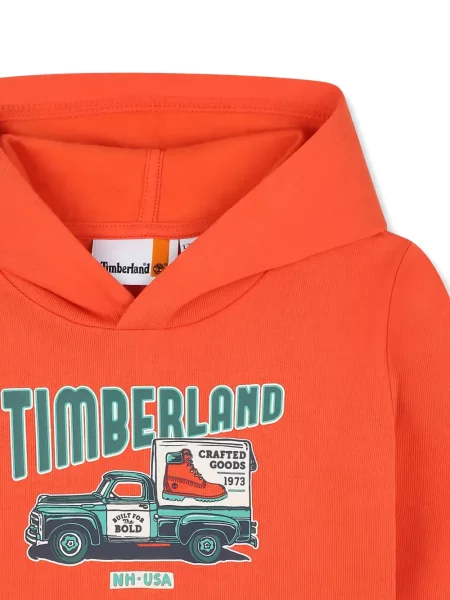 Bluza z kapturem dziecięca Timberland pomarańczowa