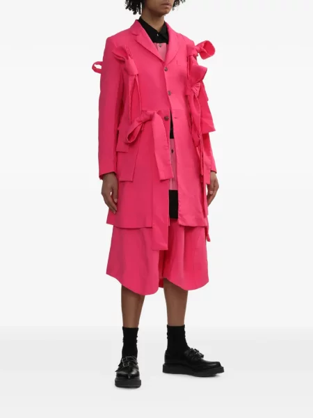 Παλτό Comme Des Garçons Homme Plus με φιόγκο ροζ