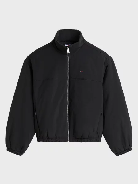 Джинсова куртка Tommy Jeans з високим коміром чорна