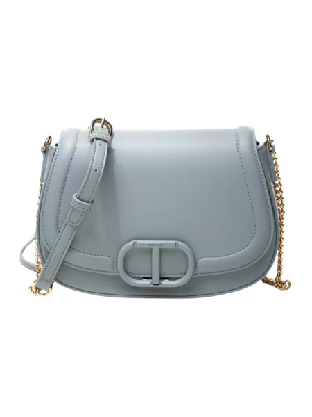 Torebka crossbody Twinset skórzana niebieska
