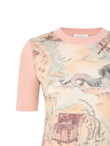 Tricou Zimmermann cu imagine scurt roz
