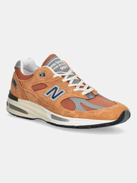New Balance sneakers din piele întoarsă Made in UK portocaliu