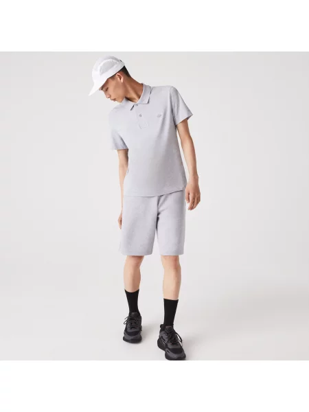 Lacoste Koszulka Polo Slim Fit Z Organicznej Bawełny Stretch Piqué szara
