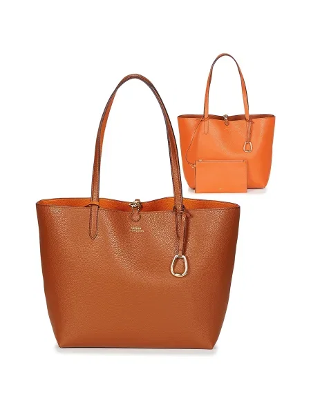 Reverzibilný shopper kabelka Lauren Ralph Lauren hnedá