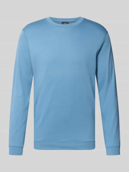 Longsleeve z czystej bawełny o kroju regular fit Model Pima' Ragman niebieska