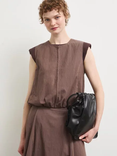 Medicine bluza z bombažem rjava