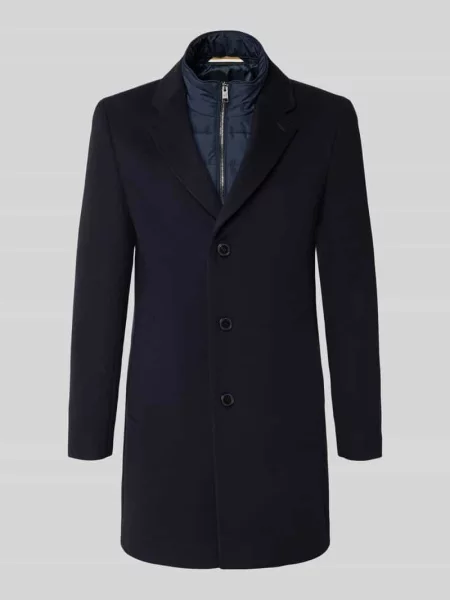 Płaszcz o kroju slim fit z mieszanki wełny model ‘HYDE’ Boss czarny