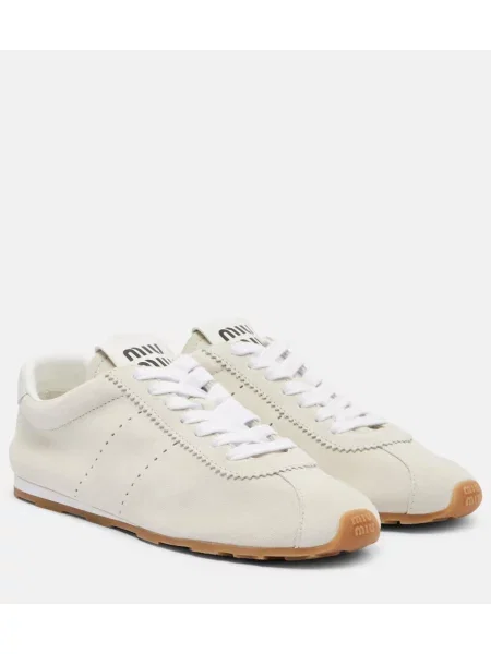 Superge Miu Miu iz semiša bela