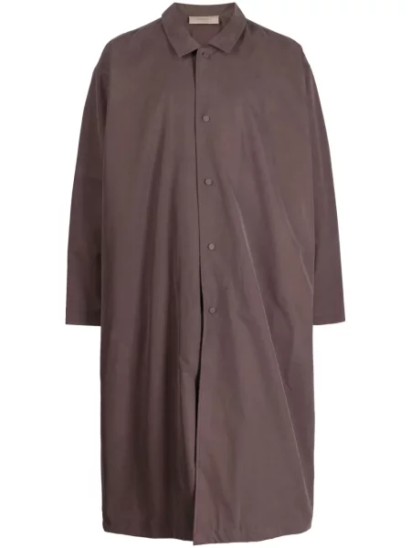 Palton Fear Of God Essentials din țesătură twill maro