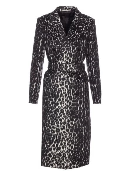 Palton Tagliatore cu imagine cu model leopard negru