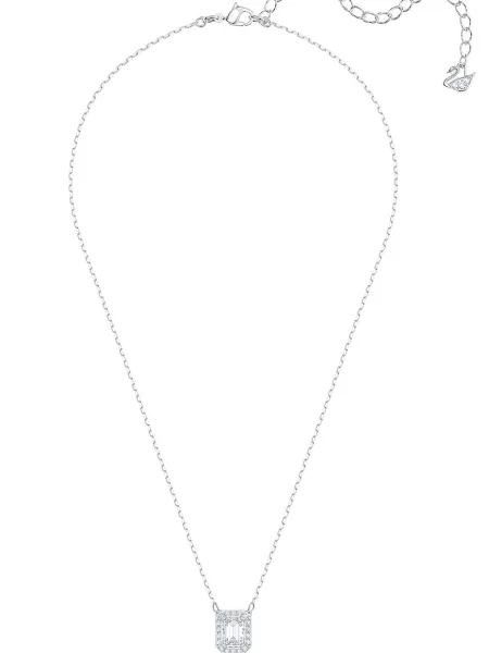 Swarovski Akcesoria unisex Szary ONE SIZE Len Naszyjnik Unisex Millenia "Octagon Wisiorek" Rod biały