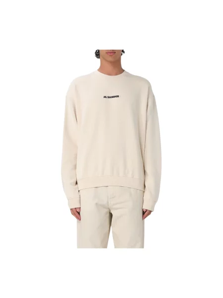 Bluza Jil Sander z logo beżowa