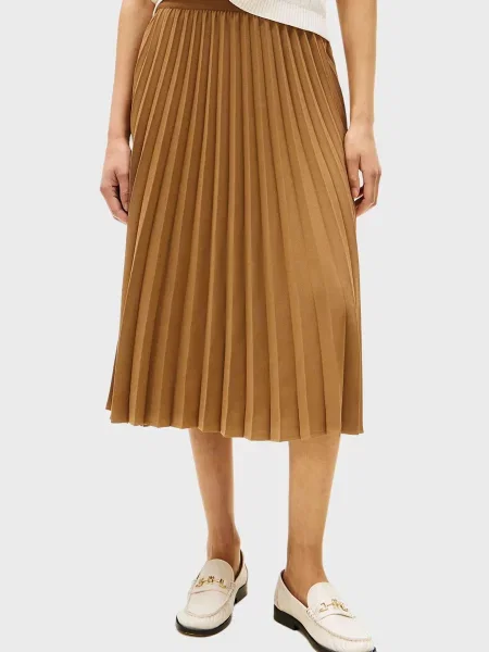 Плиссированная юбка Tommy Hilfiger коричневая