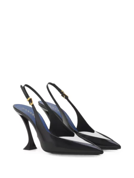 Pantofi cu toc Lanvin din piele slingback negru