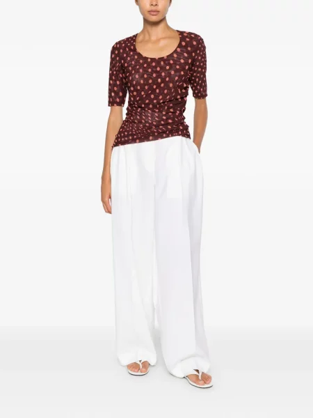 Top Stella Mccartney cu buline cu volane maro