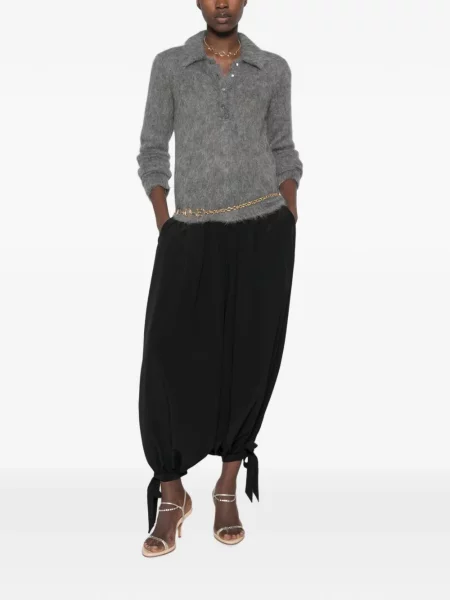 Tricou polo Chloé tricotate gri