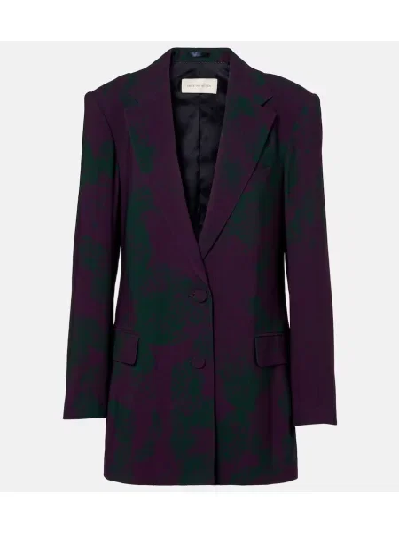Sacou Dries Van Noten cu imagine bordo