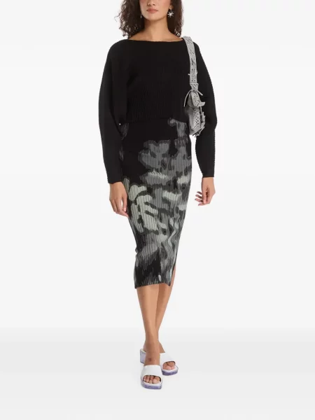 Rochie midi Desigual cu model floral cu imagine negru