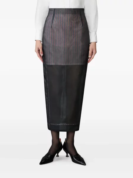 Fustă tip creion Thom Browne din organza negru