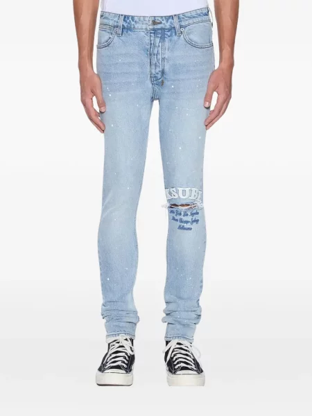 Дънки Ksubi с разкъсвания синьо