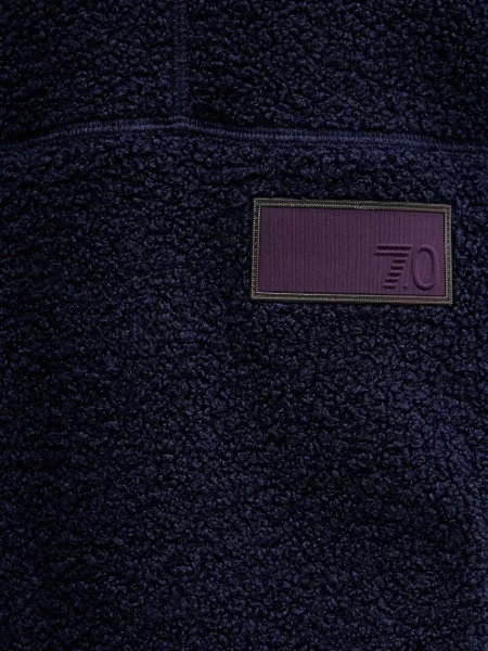 Флісова кофта Emporio Armani з капюшоном з аплікацією синій