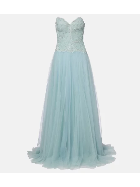 Rochie Costarellos din tul albastru