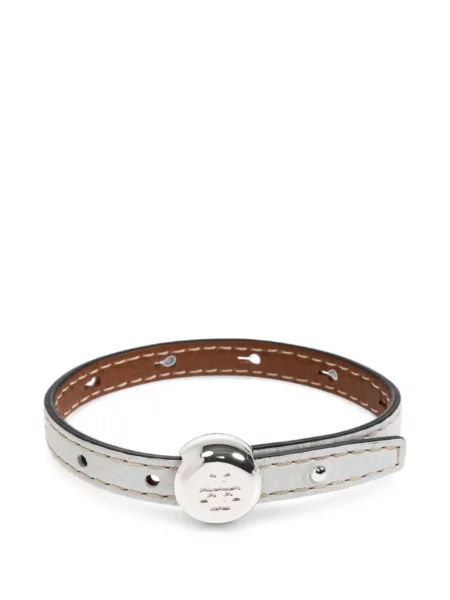 Brăţară Tory Burch din piele cu autograf albastru