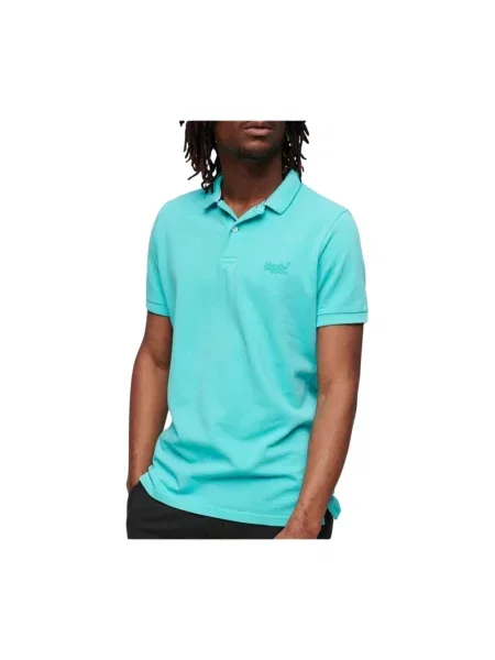 Koszulka polo Superdry retro niebieska