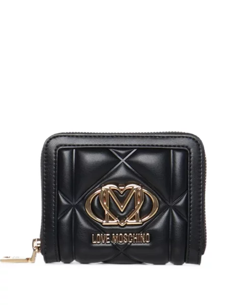 Matlasat portofel Love Moschino cu autograf negru