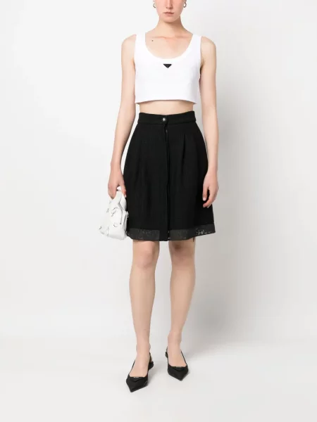 Krajkové sukně Chanel Pre-owned černé